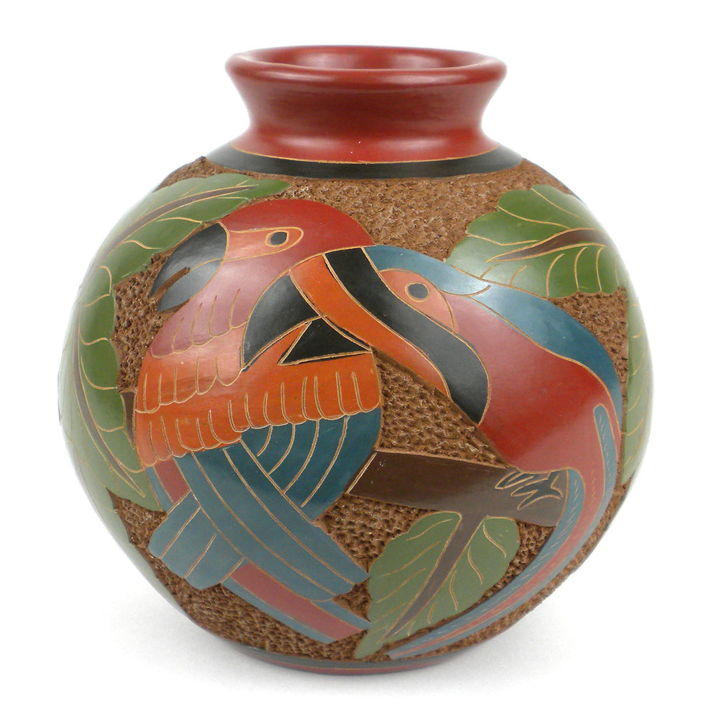 6 inch Tall Vase - Two Birds - Esperanza en Accion