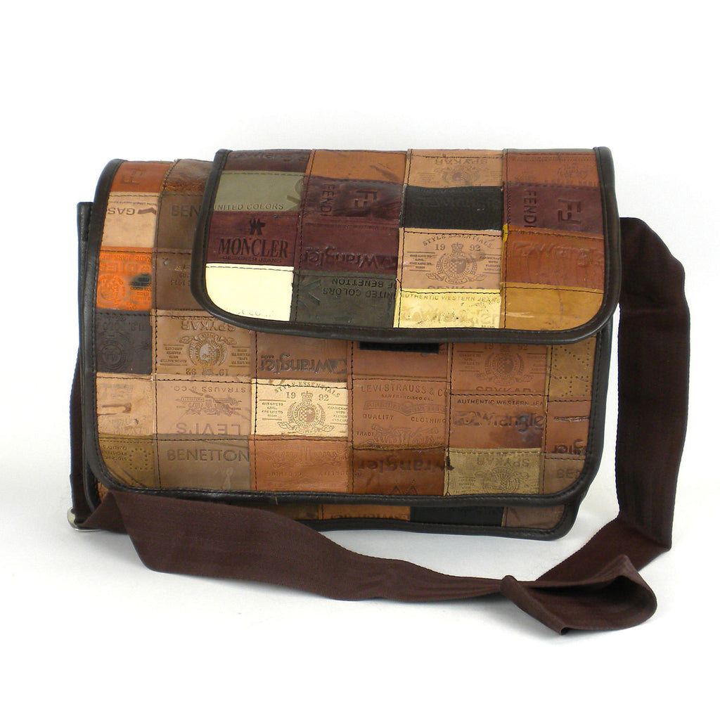 Large Leather Label Messenger Bag - Conserve