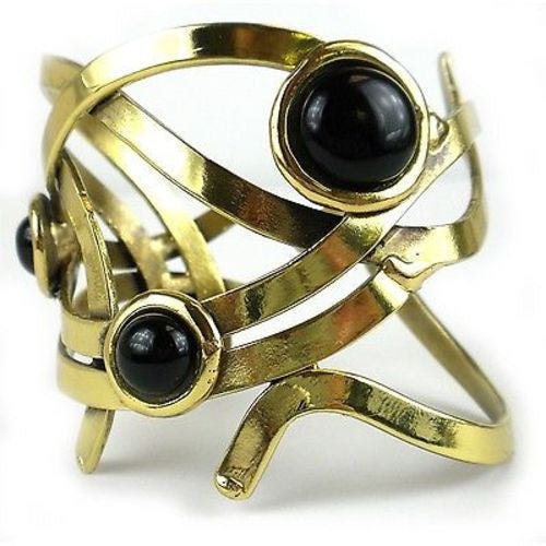 Dancing Onyx Brass Cuff - Brass Images (C)