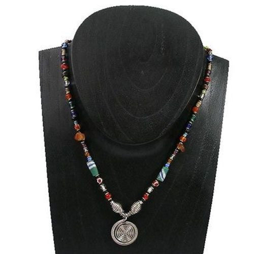 Single Spiral Multicolor Beaded 'Hope' Necklace - Zakali Creations