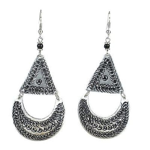 Stamped Recycled Cooking Pot 'Nomad' Earrings - Zakali Creations