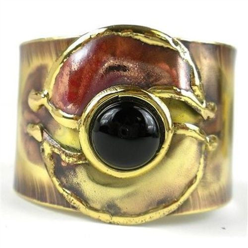 Connections Onyx Brass and Copper Cuff - Brass Images (C)