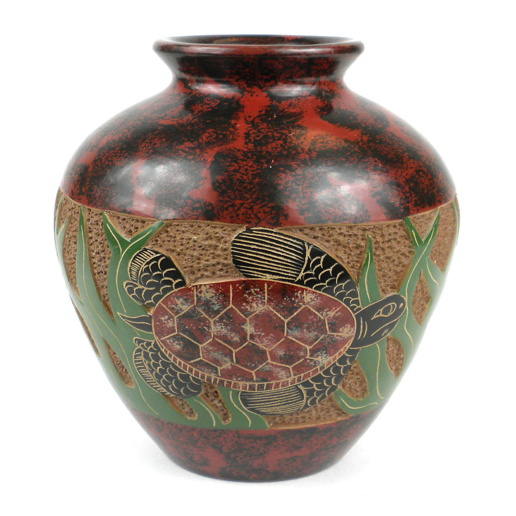 5 inch Tall Vase - Turtle - Esperanza en Accion