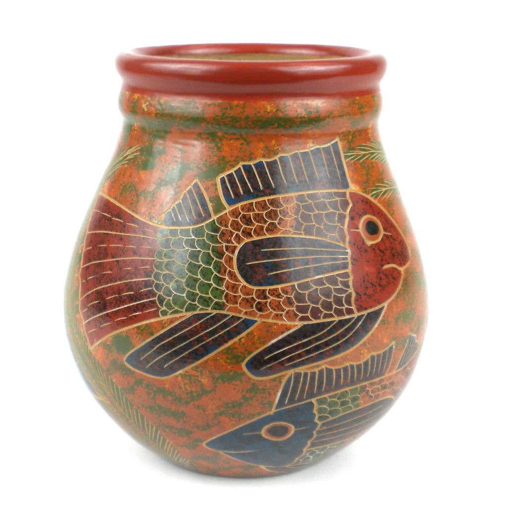 6 inch Tall Vase - Fish - Esperanza en Accion