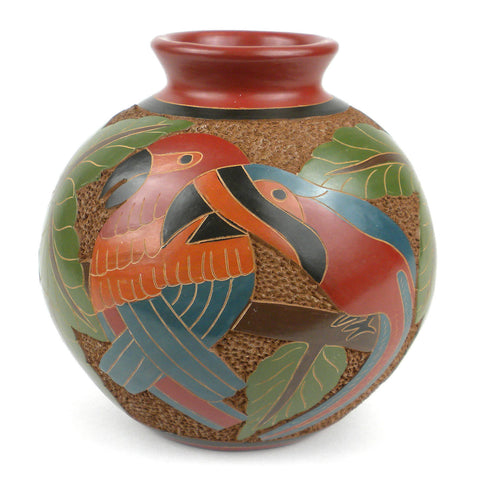 6 inch Tall Vase - Two Birds - Esperanza en Accion