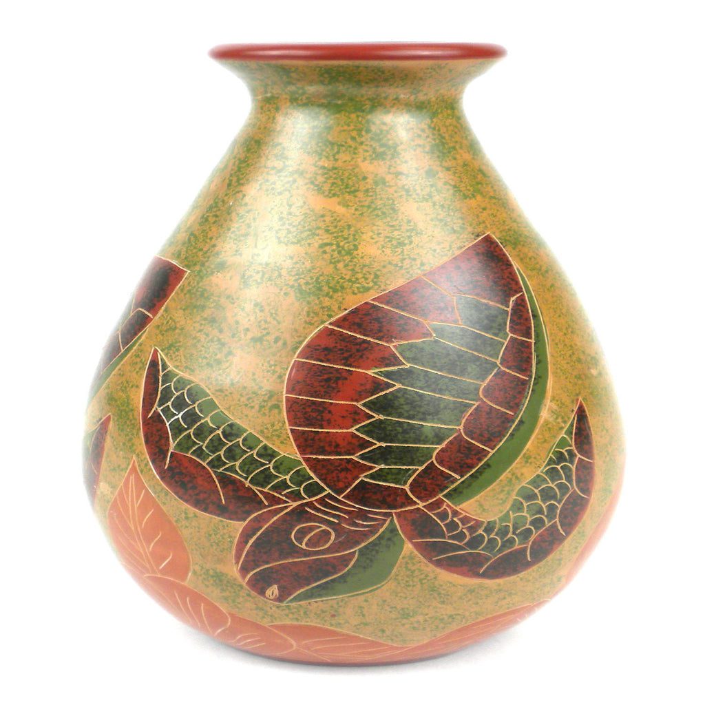 9 inch Tall Vase - Turtle - Esperanza en Accion