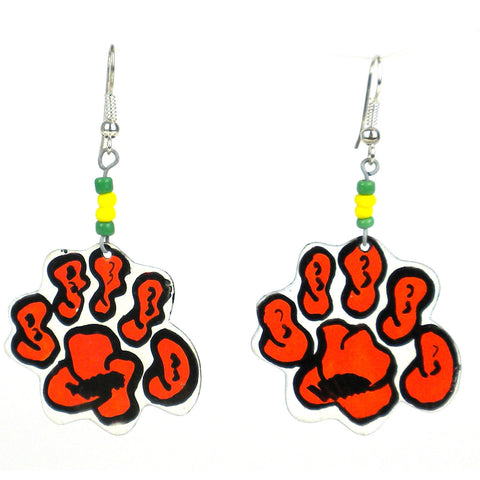 Recycled Tiger Paw Earrings - Creative Alternatives