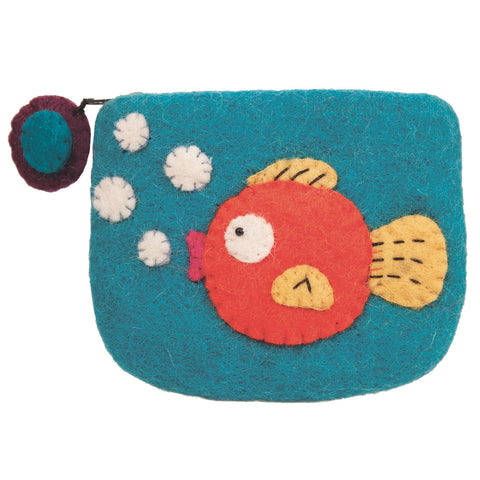 Felt Coin Purse - Gold Fish - Wild Woolies (P)