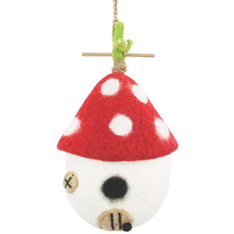 Felt Mushroom House Birdhouse - Wild Woolies