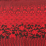 Deep Red and Black Floral Cotton Scarf - Asha Handicrafts