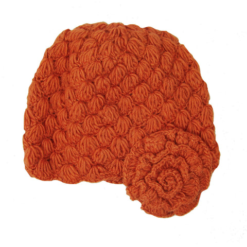 Mollie Cloche Hat w/Flower - Spice - WorldFinds (W)