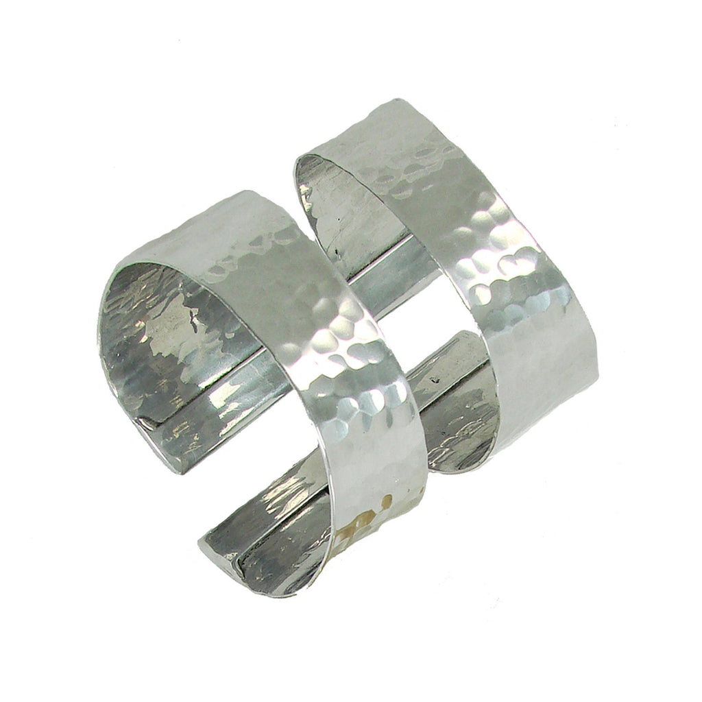 Hammered Swirl Cuff - Silver - WorldFinds