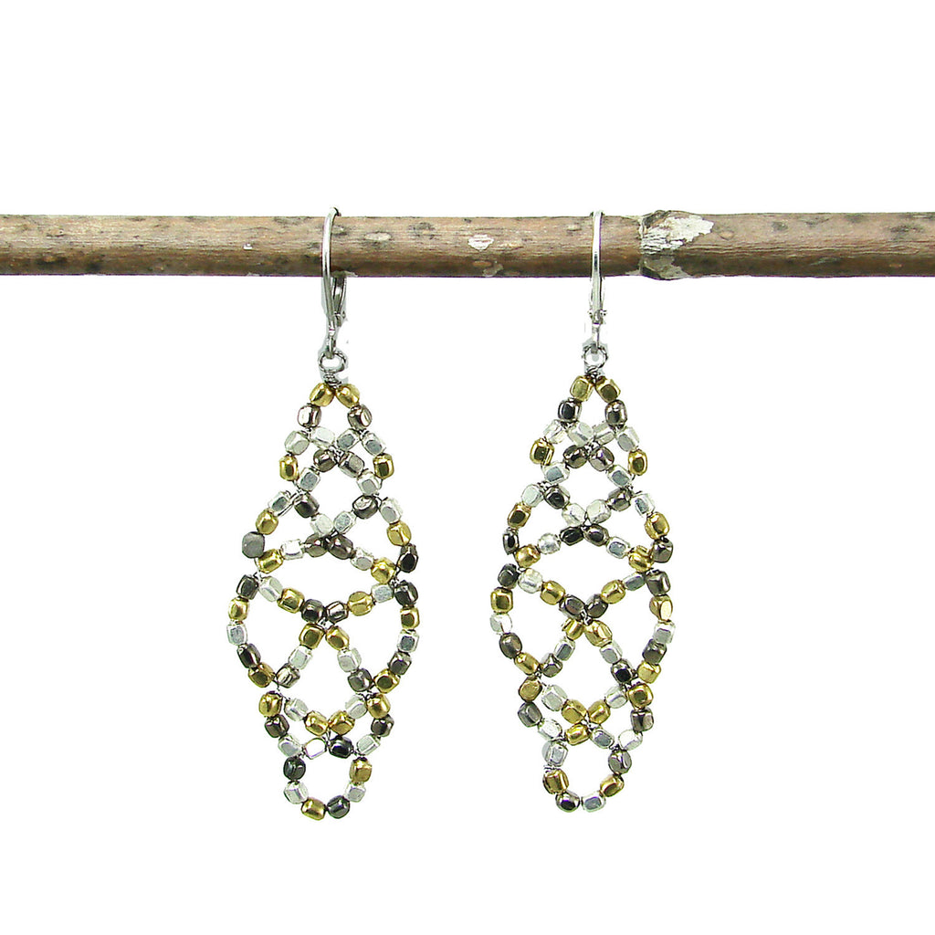 Metallic Lattice Earrings - WorldFinds