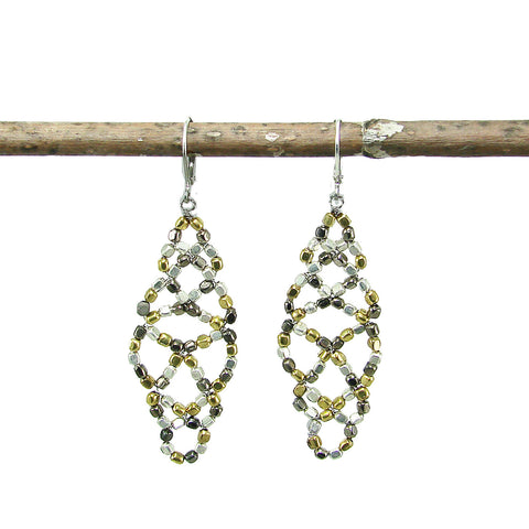 Metallic Lattice Earrings - WorldFinds