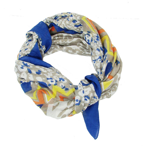 Abstract Animal Scarf - Cobalt - WorldFinds (S)