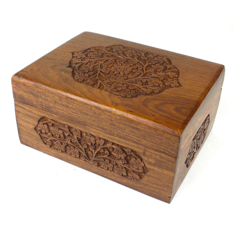 Handmade Carved Box - Rose Detail Design - Noahs Ark (B)