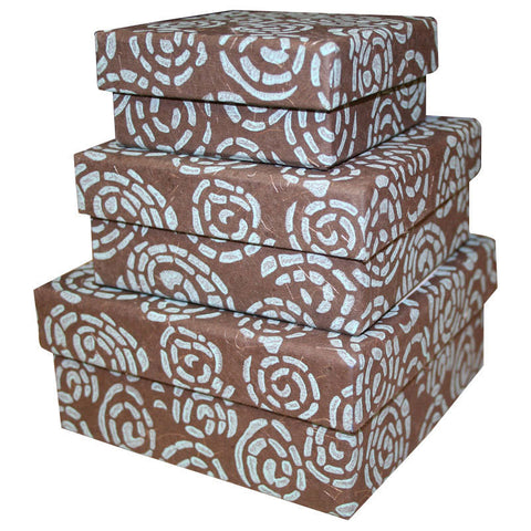 Cocoa Swirl Nesting Boxes - 3 Boxes - Sustainable Threads (J)
