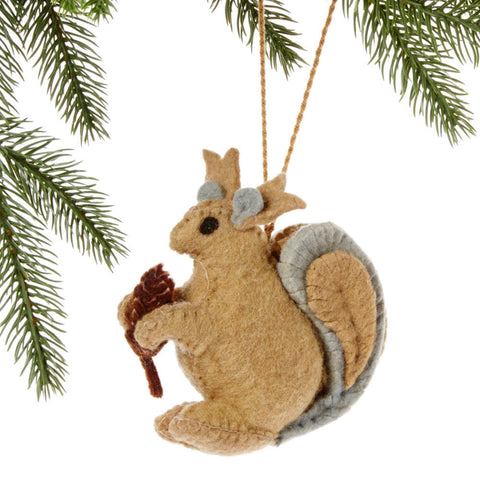 Squirrel Felt Holiday Ornament - Silk Road Bazaar (O)