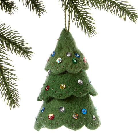 Green Tree Felt Ornament Multicolor - Silk Road Bazaar (O)