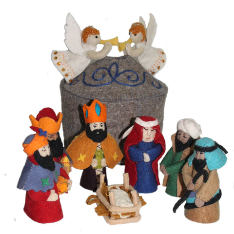 Magical Felt Nativity Set Gray - Silk Road Bazaar (O)