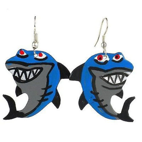 Painted Shark Earrings - Creative Alternatives