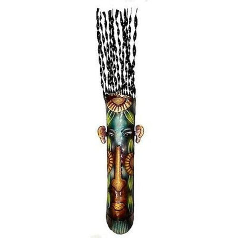 Hand Painted 34-inch Tall Metal Mask - Croix des Bouquets