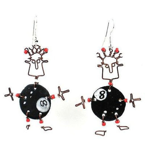 Dancing Girl Eight Ball Earrings - Creative Alternatives