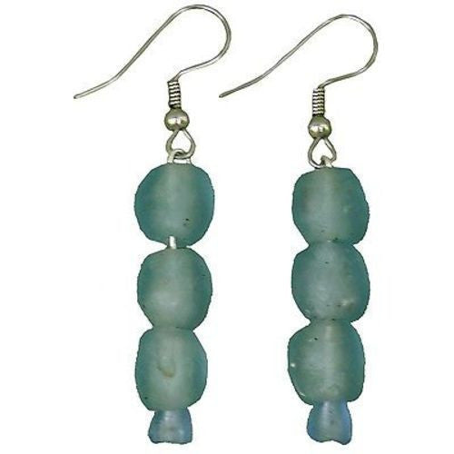 Sky Blue Pearl Glass Bead Earrings - Global Mamas
