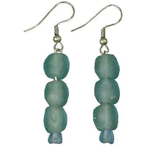 Sky Blue Pearl Glass Bead Earrings - Global Mamas