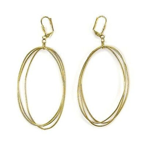 Edie Triple Oval Earrings in Goldtone - WorldFinds