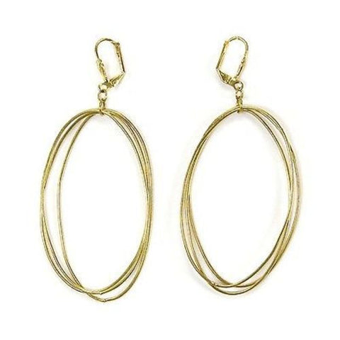 Edie Triple Oval Earrings in Goldtone - WorldFinds