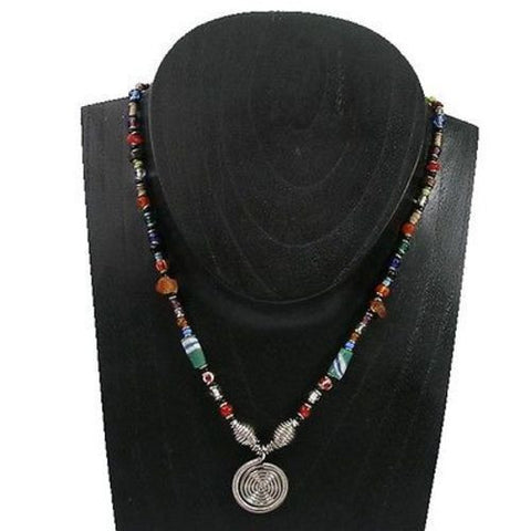 Single Spiral Multicolor Beaded 'Hope' Necklace - Zakali Creations