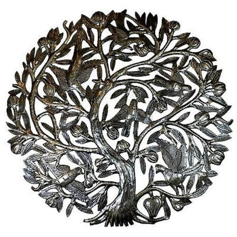 Tree of Life with Buds 24-inch Metal Wall Art - Croix des Bouquets