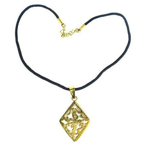 Bomb Shell Diamond-Shaped Pendant on Cord - Craftworks Cambodia