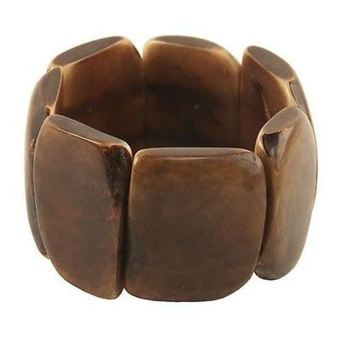 Polished Tagua Nut Bracelet in Chocolate - Faire Collection