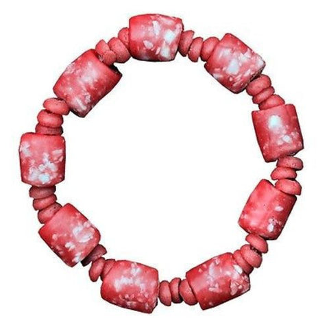 Recycled Glass Marble Bracelet in Poppy - Global Mamas