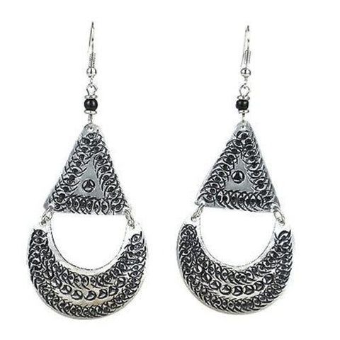 Stamped Recycled Cooking Pot 'Nomad' Earrings - Zakali Creations