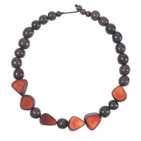 Gemma Tagua Necklace in Burgundy - Faire Collection