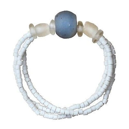 Recycled Blue Glass Abacus Bracelet - Global Mamas