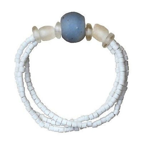 Recycled Blue Glass Abacus Bracelet - Global Mamas