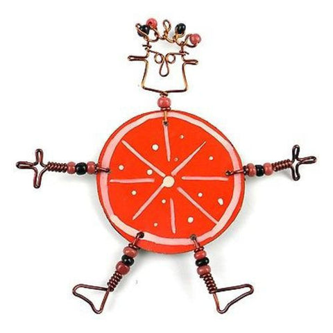 Dancing Girl Orange Slice Pin - Creative Alternatives