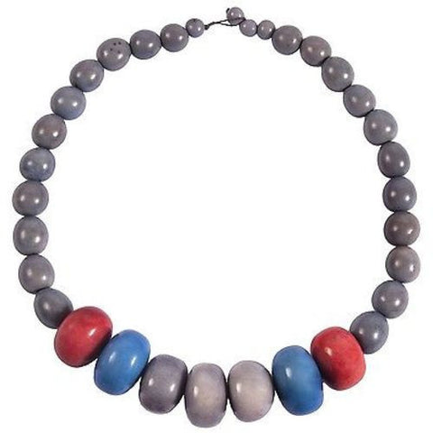 Tagua and Seed Manabi Necklace in Periwinkle - Faire Collection