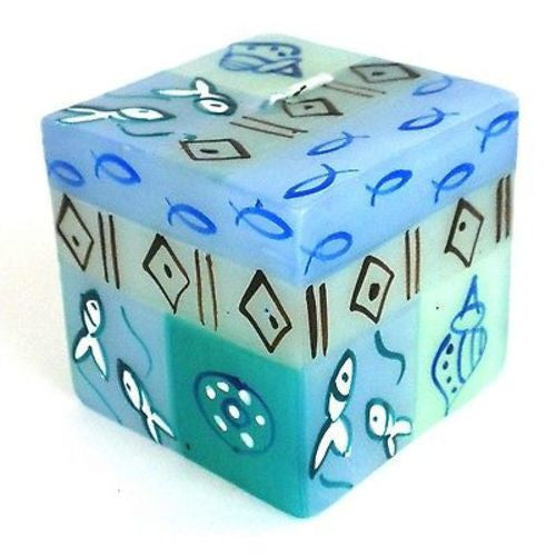 Hand-Painted Cube Candle - Samaki Design - Nobunto