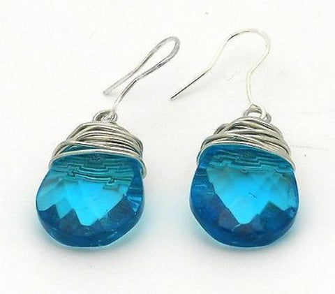 Silvertone Wrapped Raindrop Earrings - Starfish Project