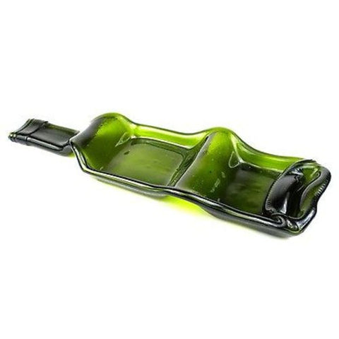 Recycled Green Glass Bottle Dual Tray - Tili Glass (G)