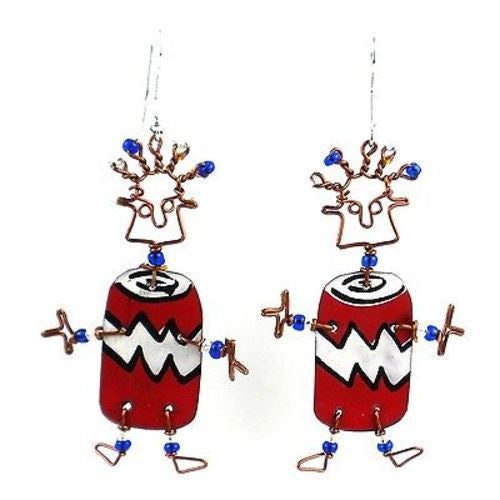 Dancing Girl Soda Can Earrings - Creative Alternatives