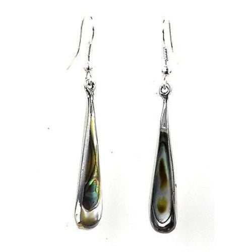 Abalone Long Teardrop Earrings - Artisana