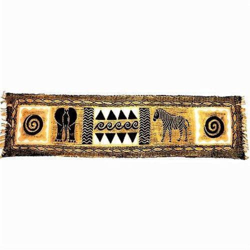 Horizontal Black and Natural Animal Batik - Tonga Textiles