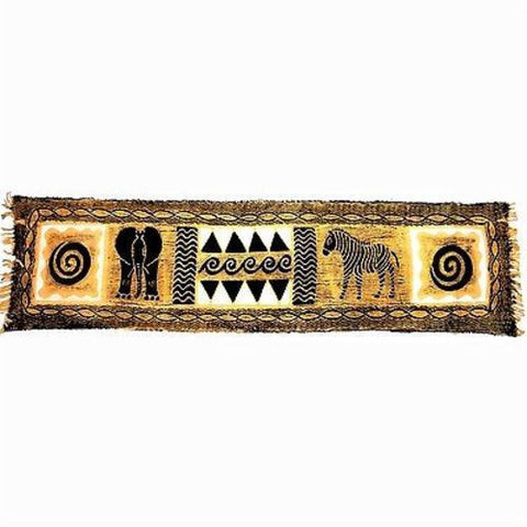 Horizontal Black and Natural Animal Batik - Tonga Textiles