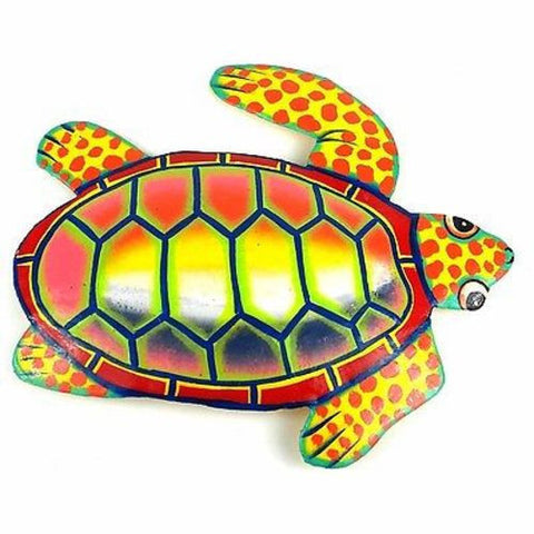 Hand Painted Metal Turtle Sunset Design - Caribbean Craft